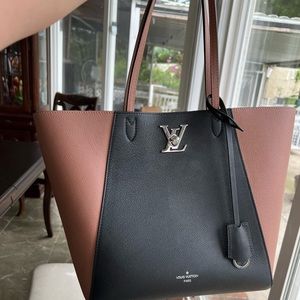 Louis Vuitton Lockme Go Vanilla Calfskin Black Leather Tote